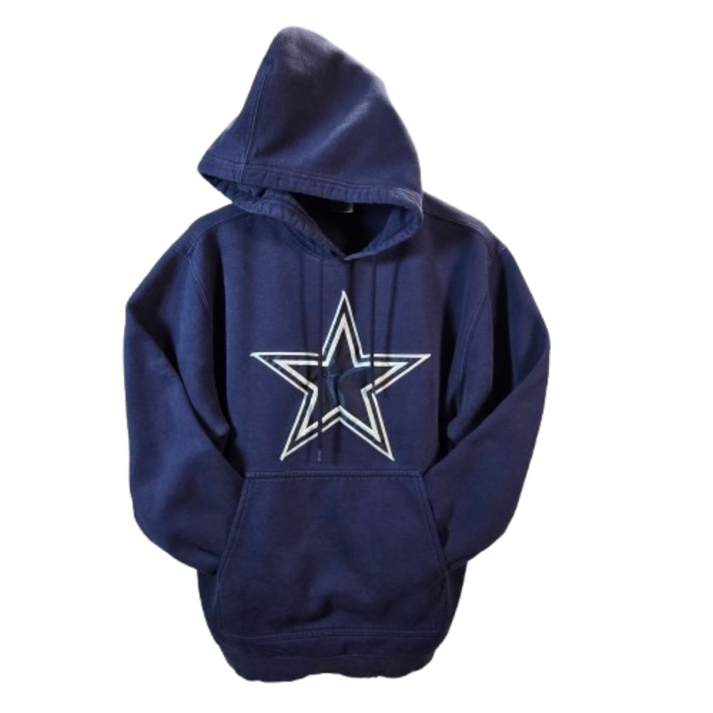 Dallas Cowboys Hoodie Sweatshirt, Reebok, Navy w/Embroidered Star, Size Medium